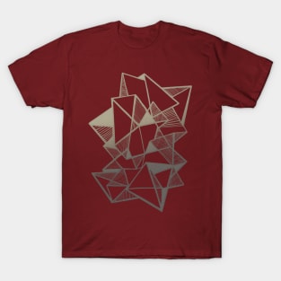 Geometric metallic triangles abstract T-Shirt